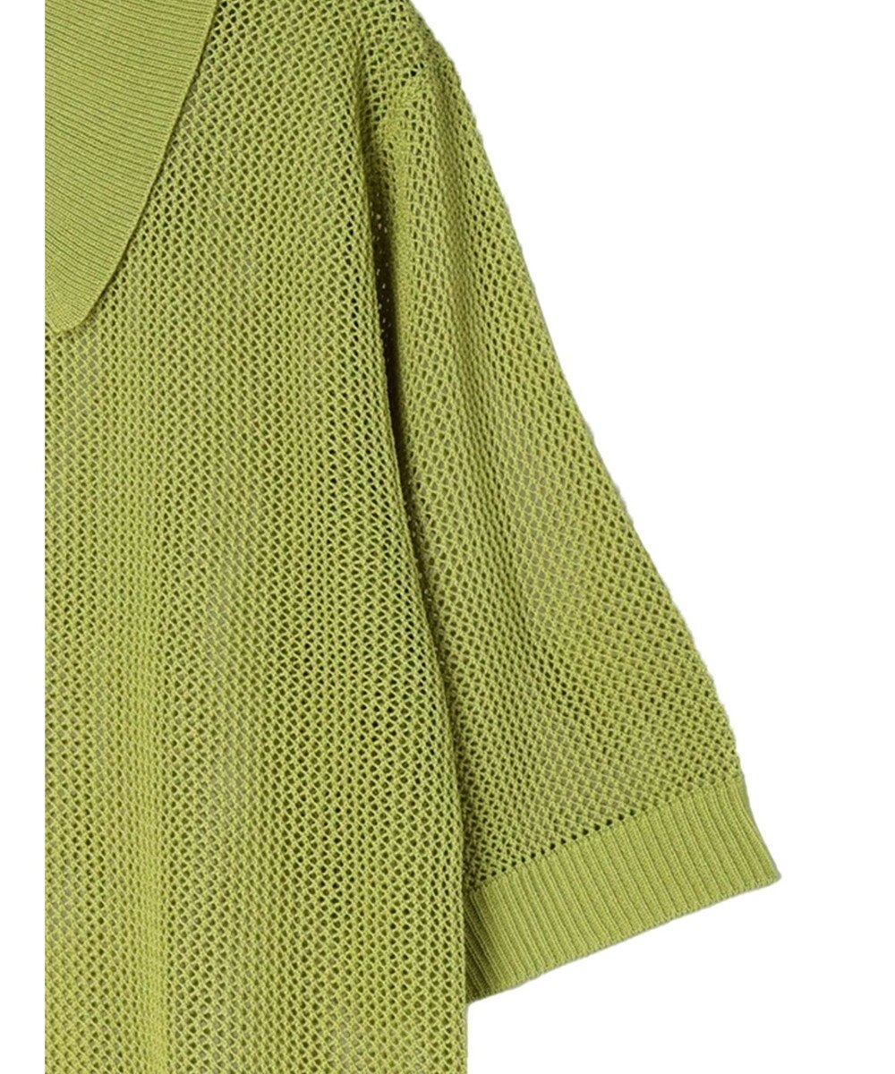 Green Parks メッシュポロ衿ニットプルオーバー 