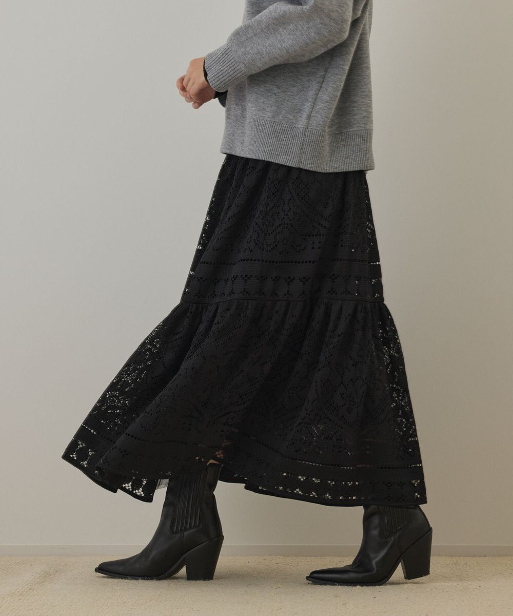 GRACE CONTINENTAL レースティアードスカート 