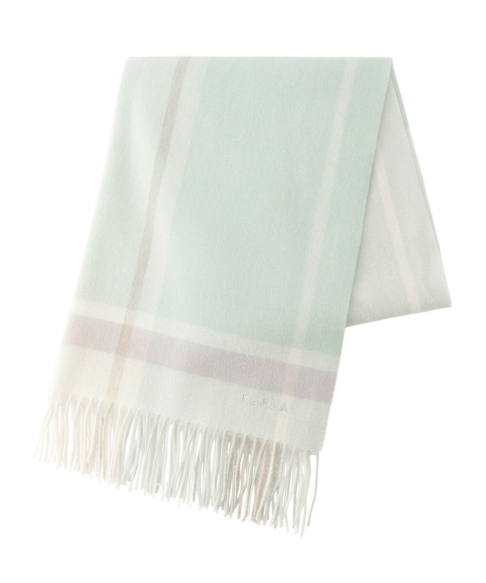 MOONBAT FURLA ウール超大判ブロックチェックラメストール/幅70cm 