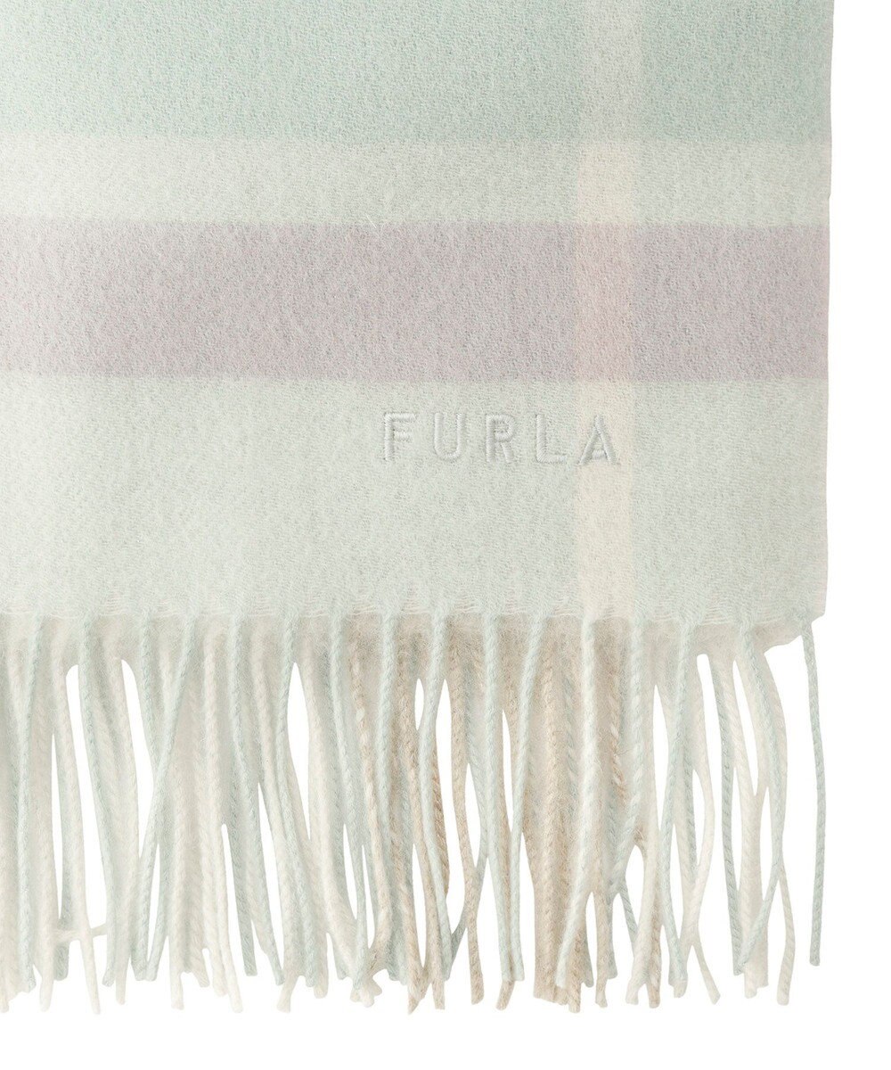 MOONBAT FURLA ウール超大判ブロックチェックラメストール/幅70cm 