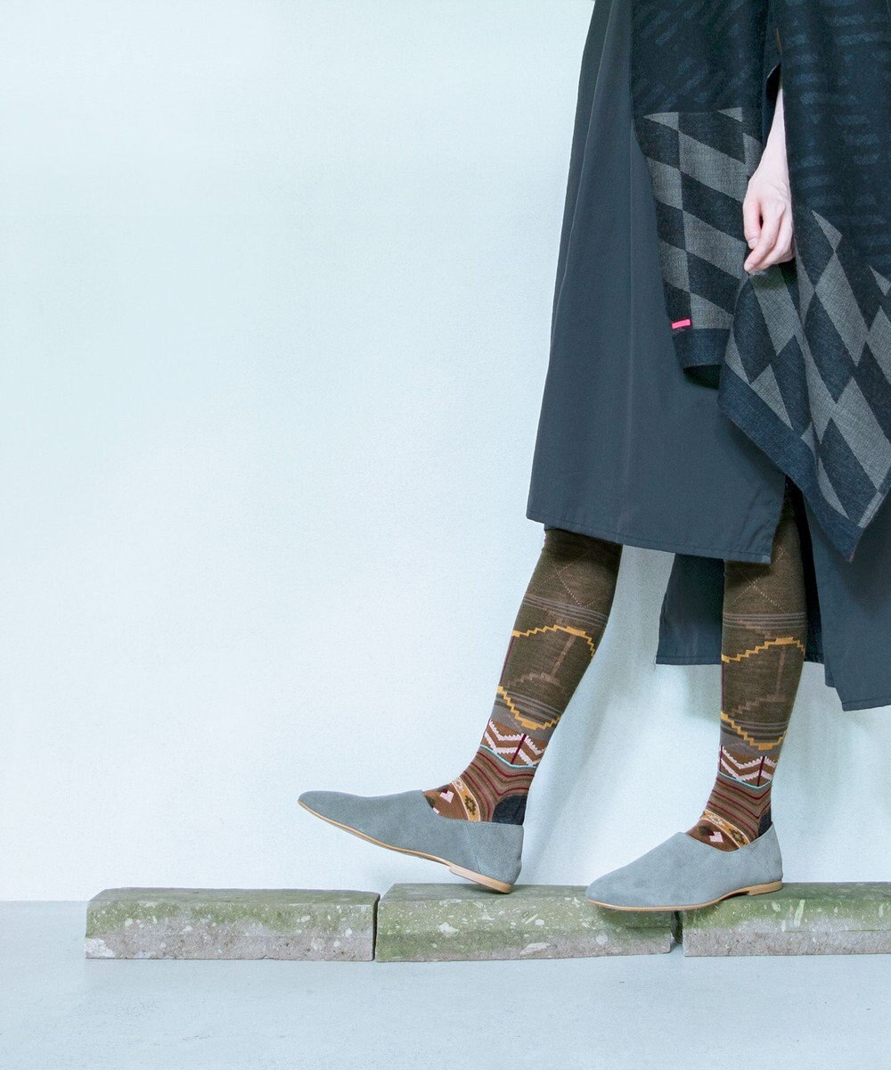 COQ サシコパッチワーク ハイソックス 