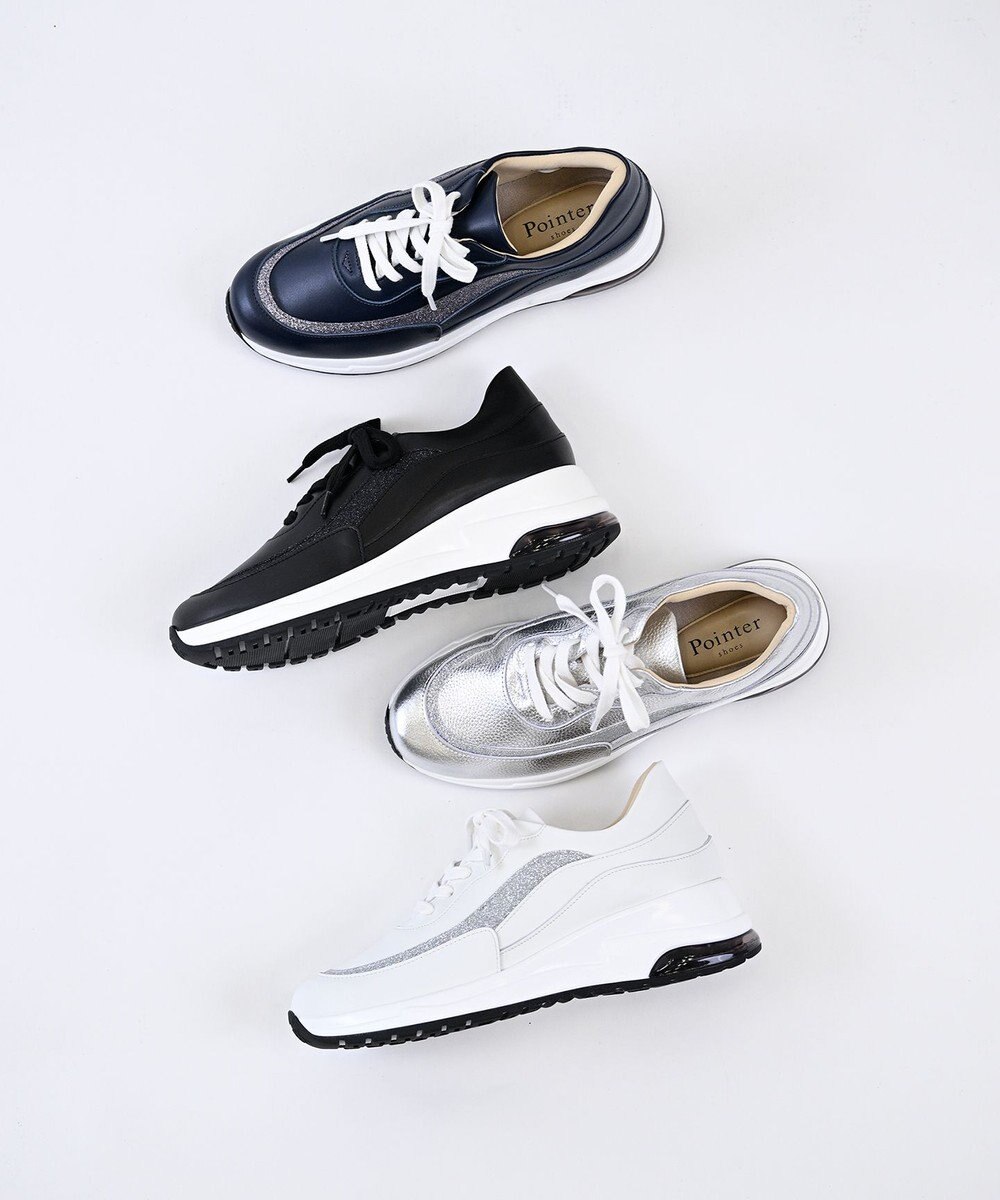 Pointer 日本製 本革厚底スニーカー 