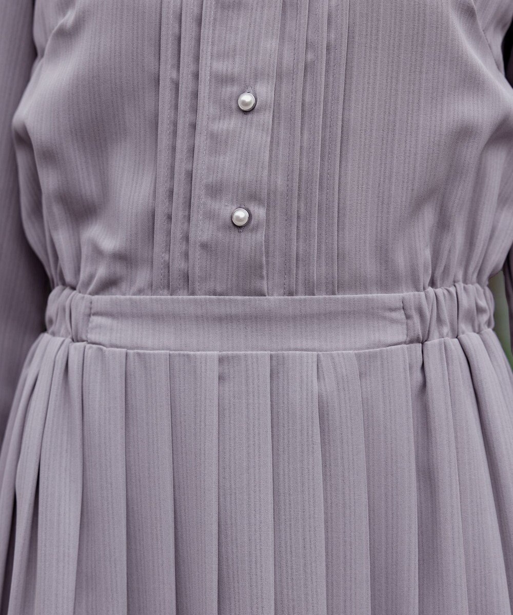 Tiaclasse 【新色追加・洗える】パールボタンプリーツワンピース 