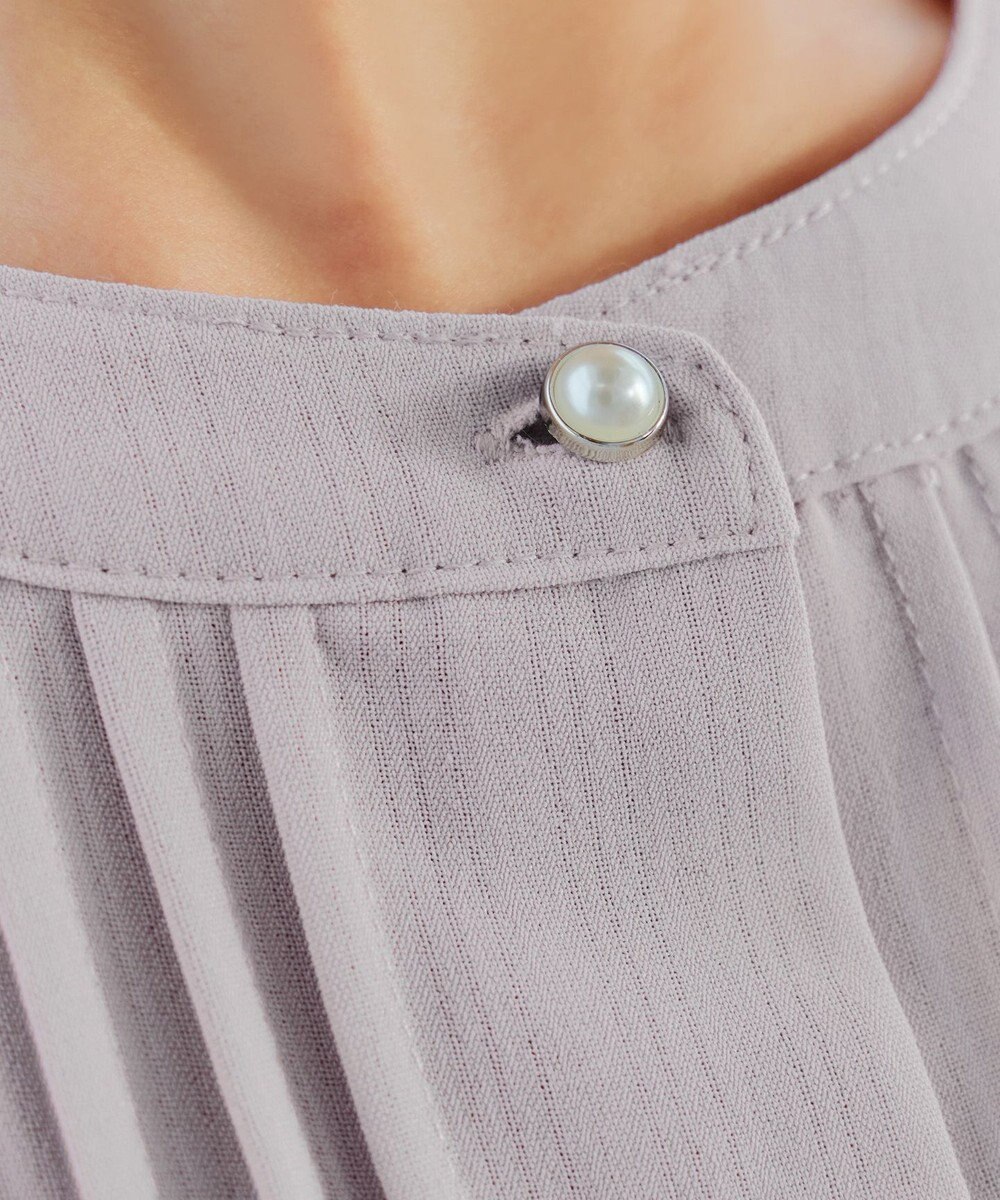 Tiaclasse 【新色追加・洗える】パールボタンプリーツワンピース 