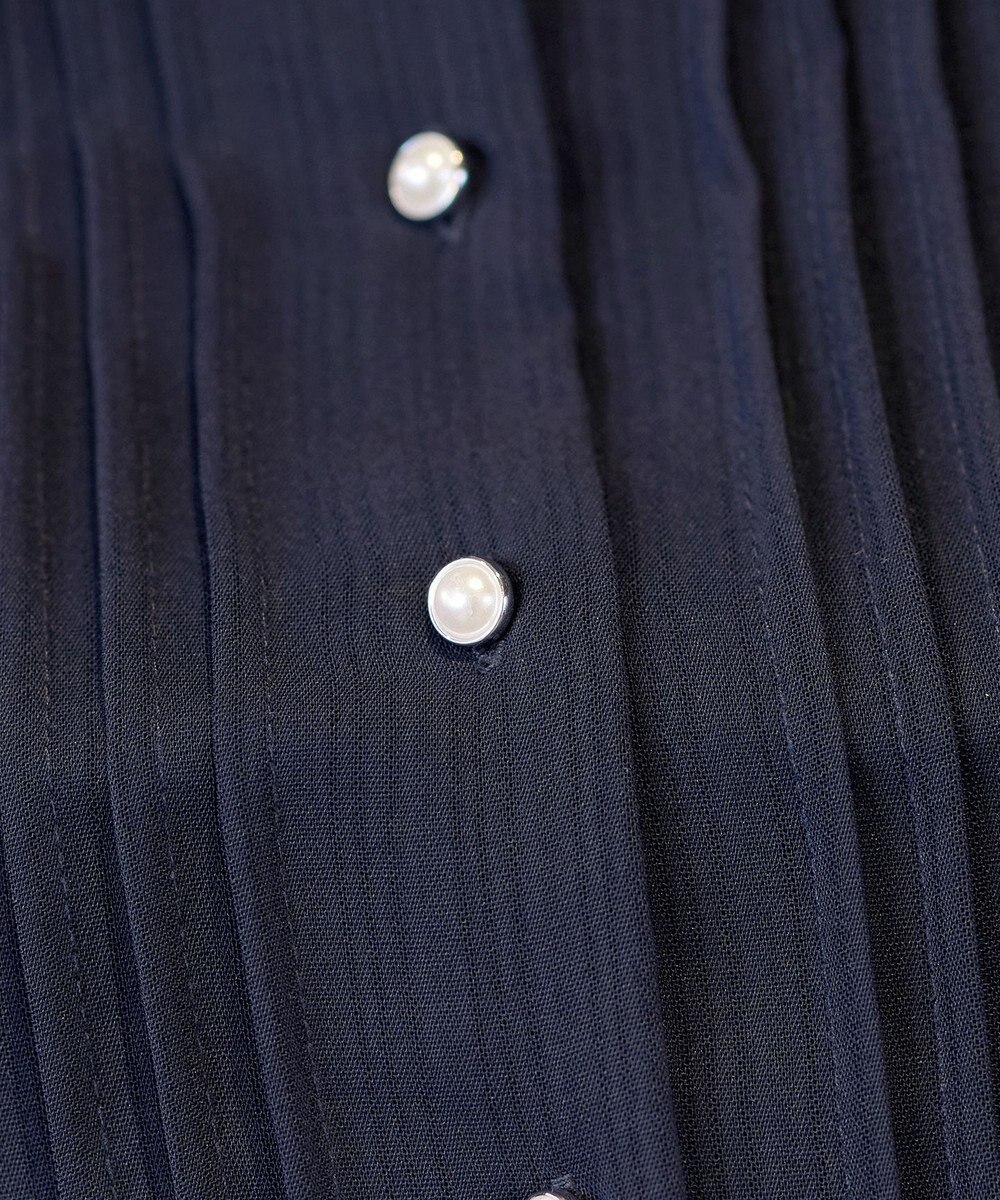 Tiaclasse 【新色追加・洗える】パールボタンプリーツワンピース 