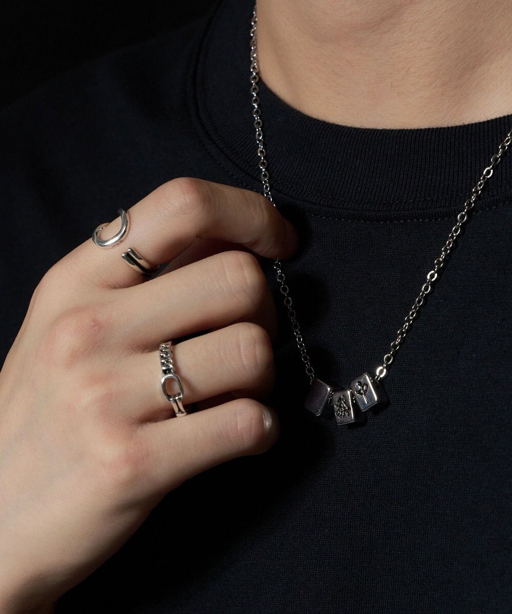 WEGO M立体モチーフ3連ネックレス 