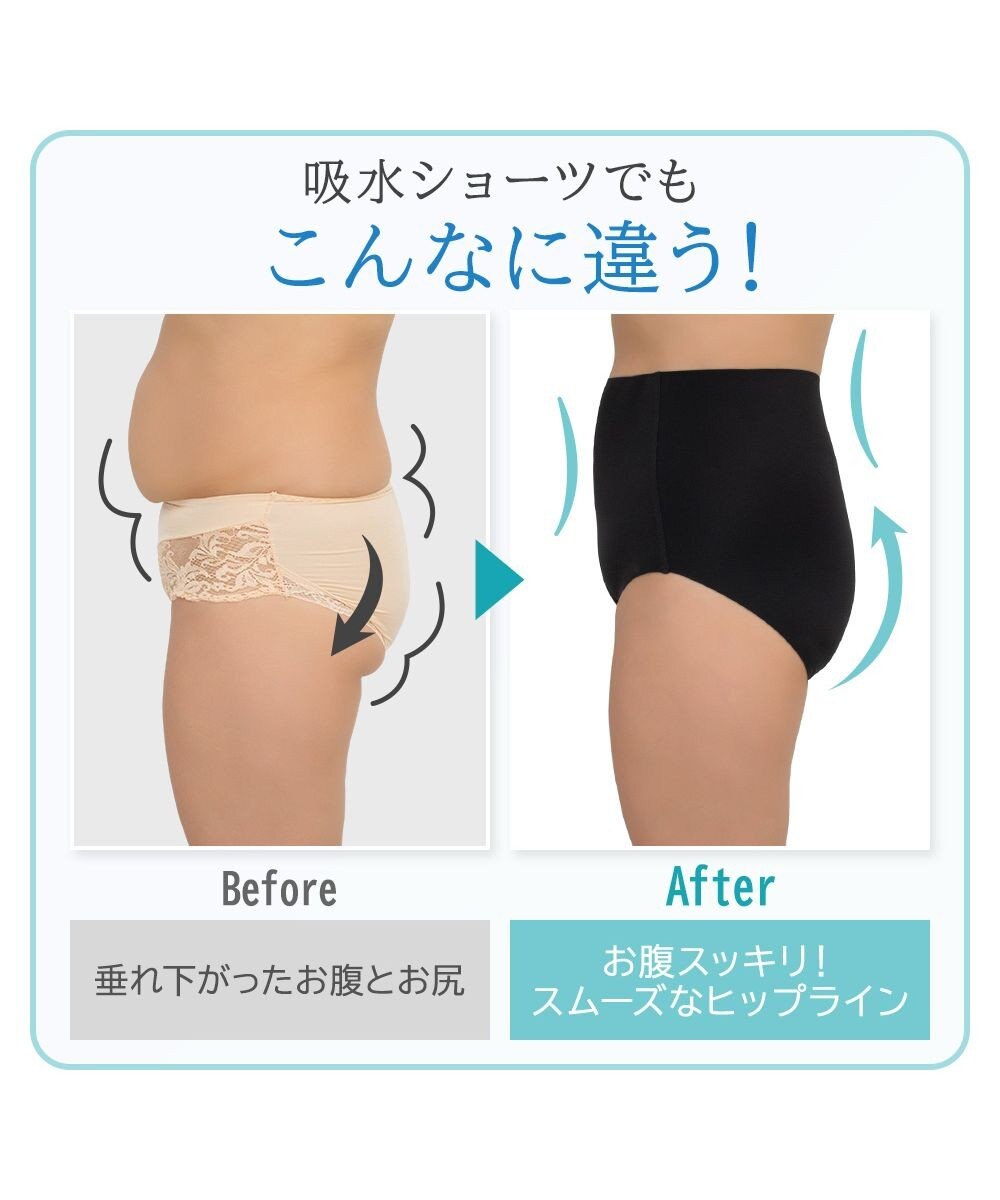 BRADELIS New York 【BRADELIS NewYork peace】シームレス吸水ショーツ25 吸水速乾 消臭機能付き ラインが響きにくい深めショーツ 