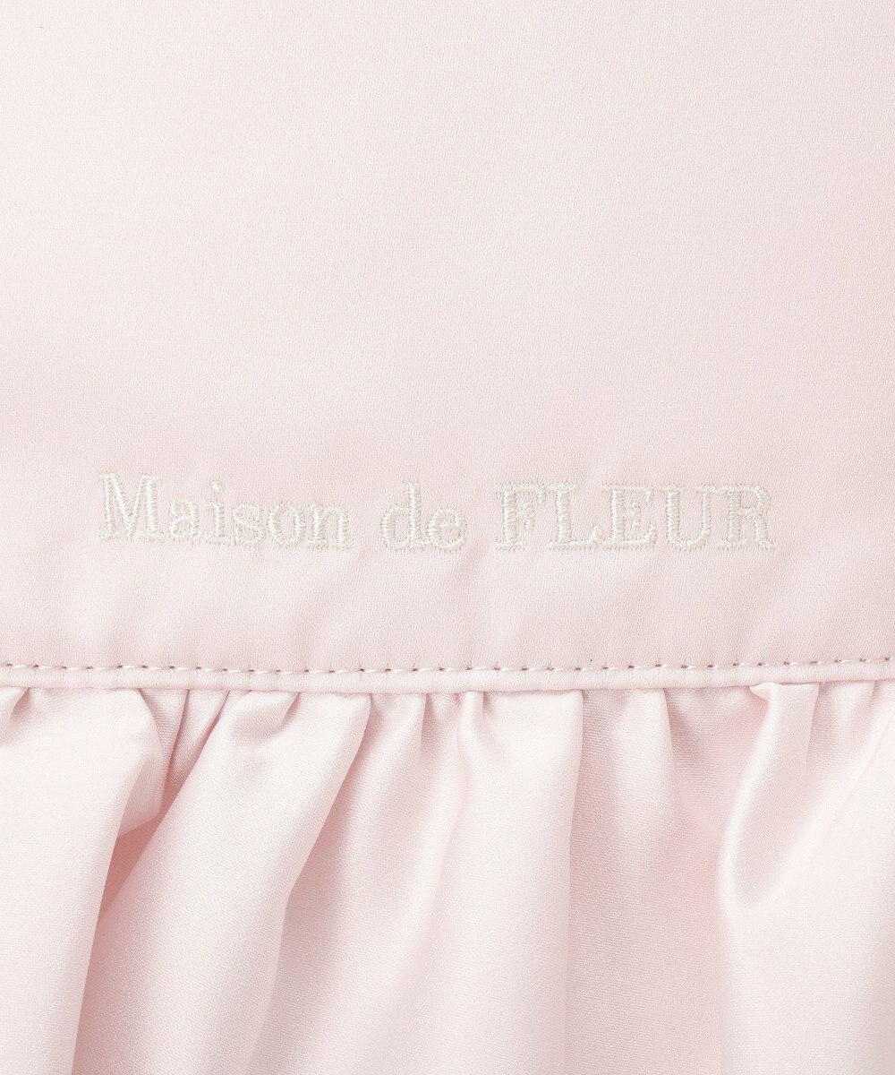 Maison de FLEUR サテンフロントフリルスクエアトートバッグ 