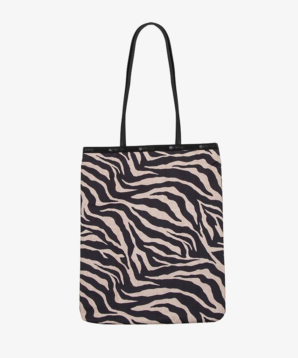 LeSportsac VERTICAL CITY TOTE/アップタウンラフィアゼブラ/ブラック 