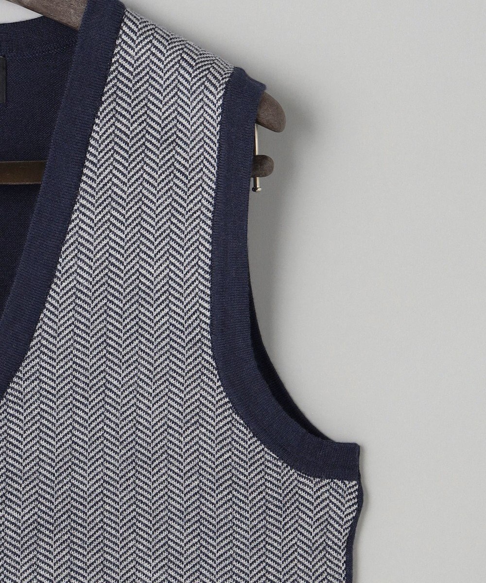 GOTAIRIKU 体温調整に【洗える/チクチクしにくい/ピリングしにくい】イタリア糸 ハイゲージ ベスト_WOOL100% 