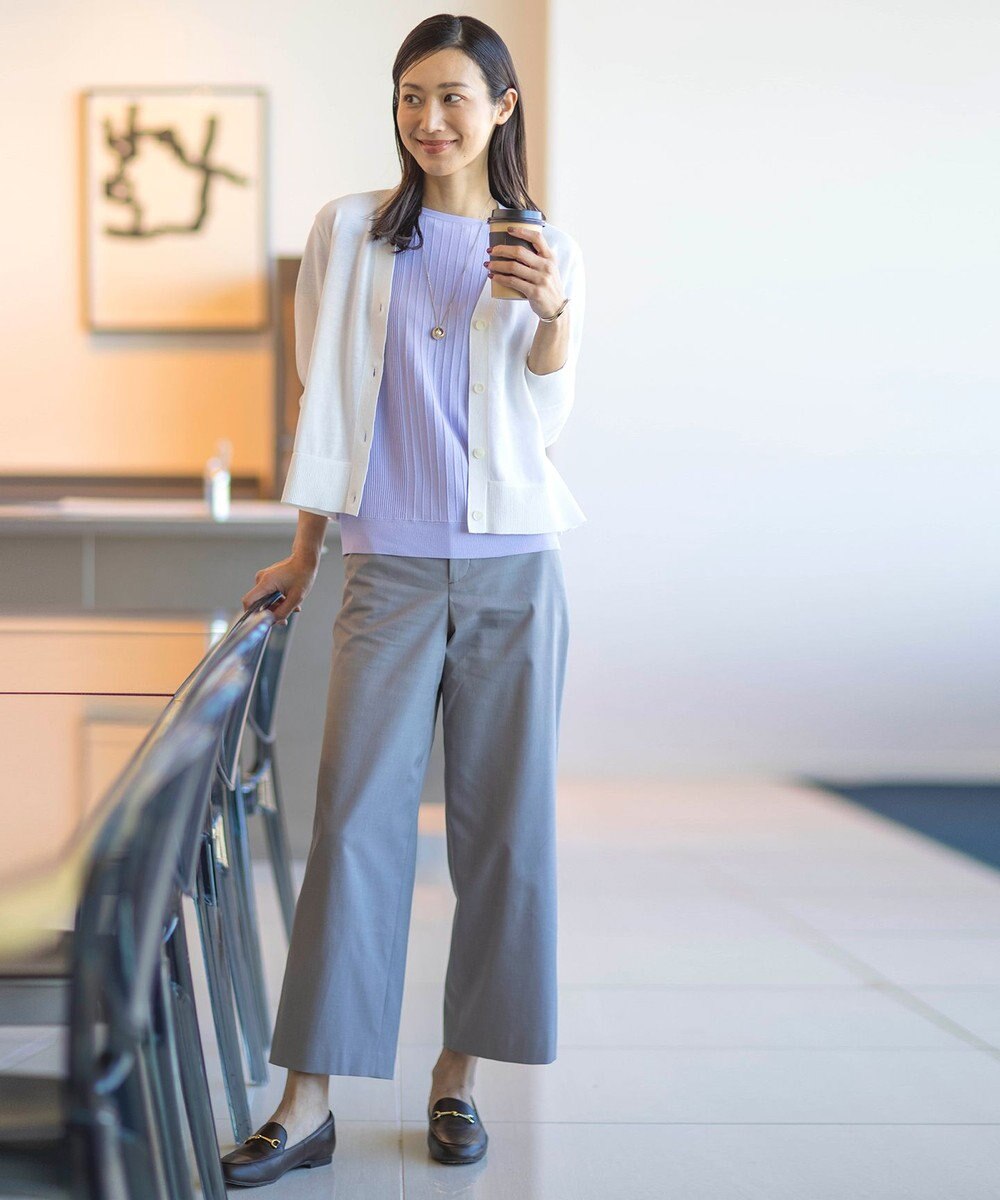 J.PRESS LADIES L 【洗える】SILKY COTTON LINEN カーディガン 