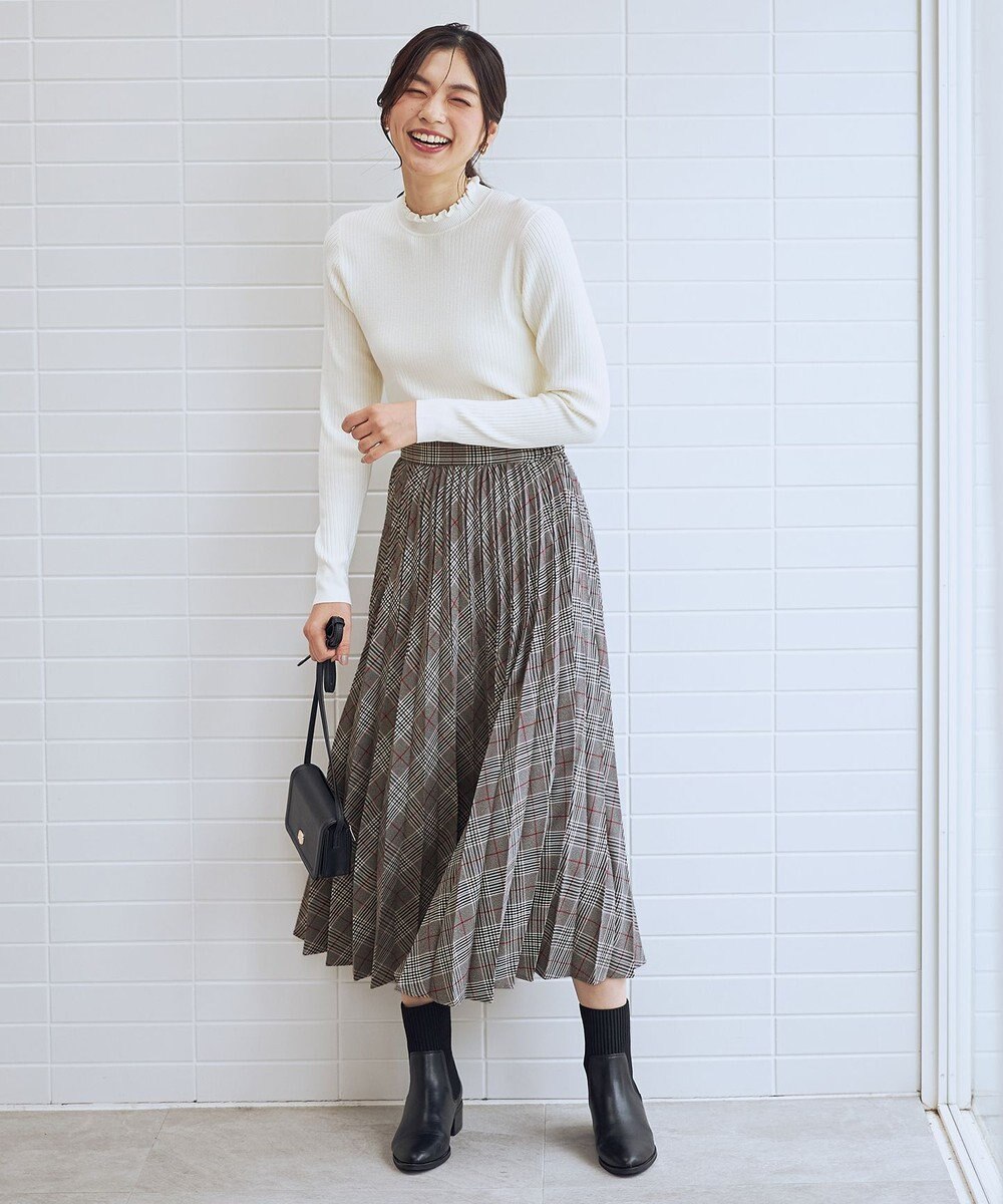 ANY L 【6色展開】フリルネックニット 