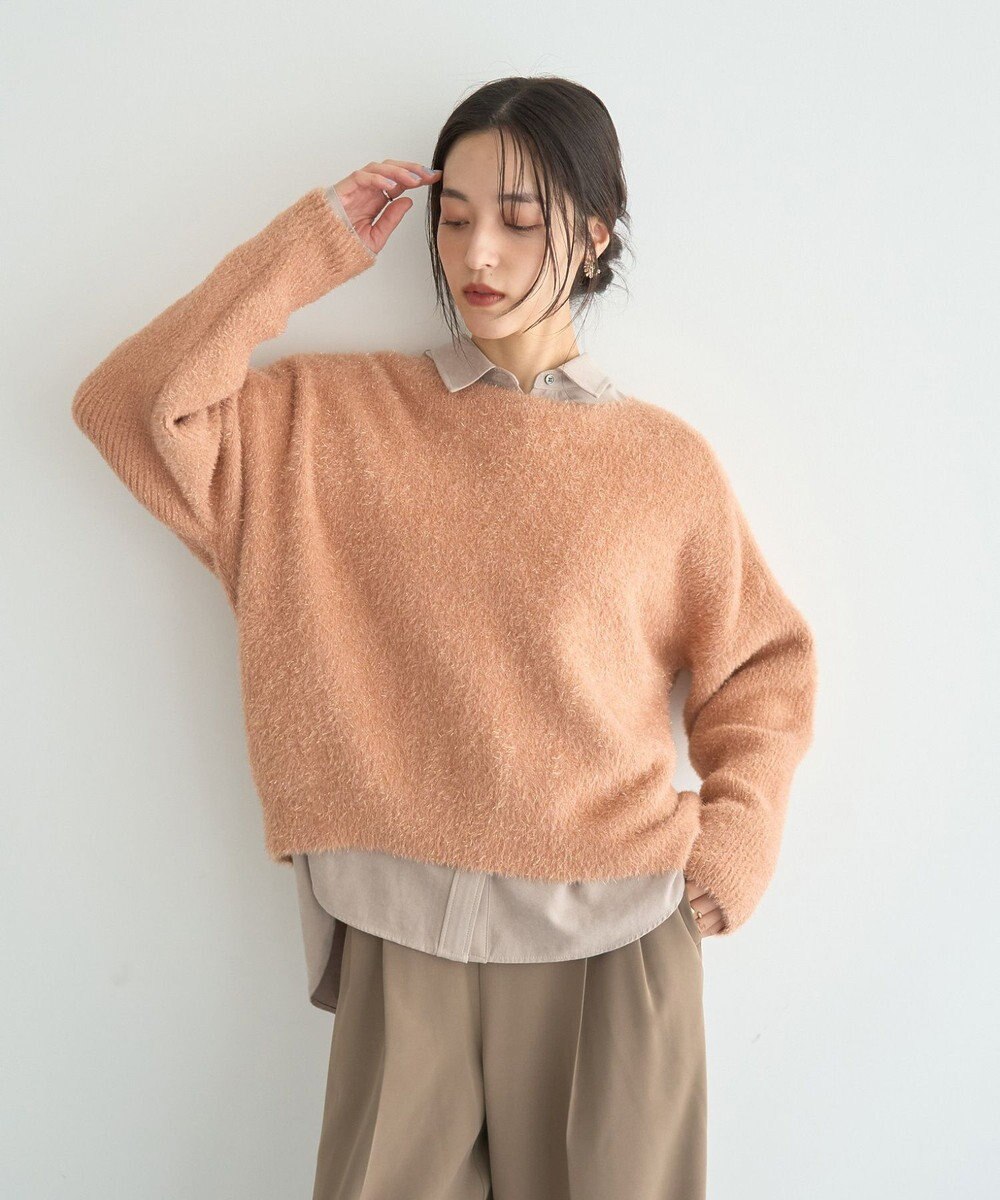 YECCA VECCA ラメシャギードルマンニット 