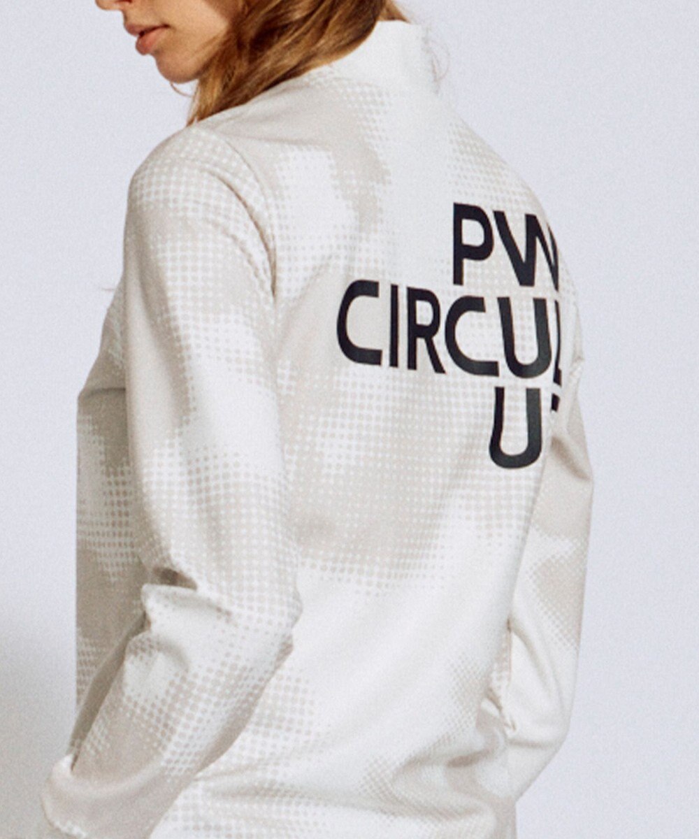 PW CIRCULUS 【裏起毛であたたか】【WOMEN】Dot camouflage ロングスリーブモックネックT  ゴルフウェア レディース 