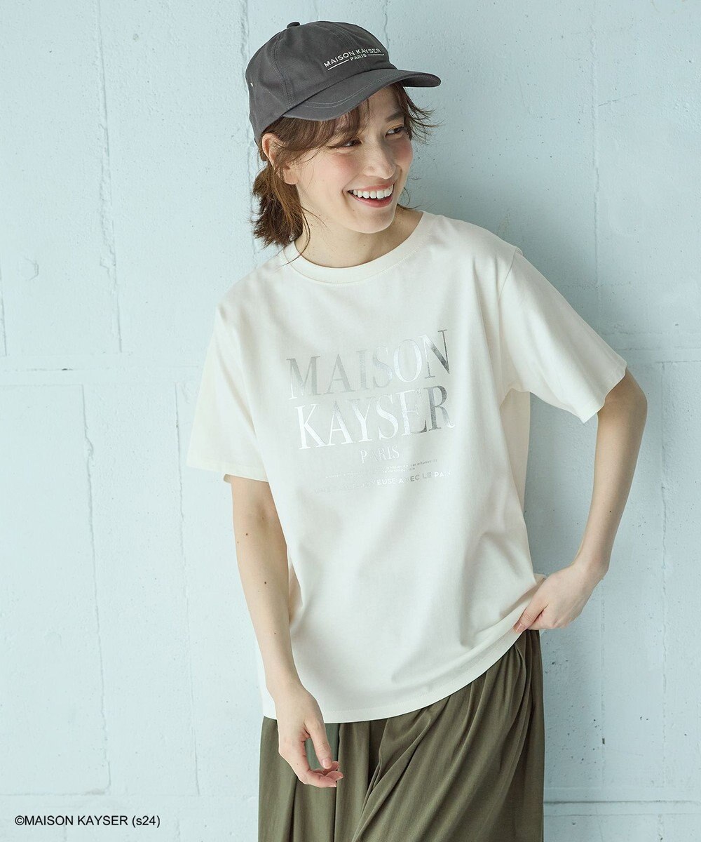 ANY 【MAISON KAYSERコラボ】箔プリントロゴ半袖Tシャツ 