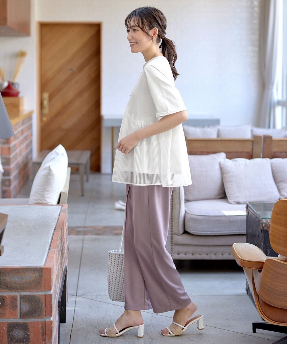 Tiaclasse 【洗える・接触冷感・紫外線ケア・サラごこち】選べるパンツ(テーパード/ワイド） 