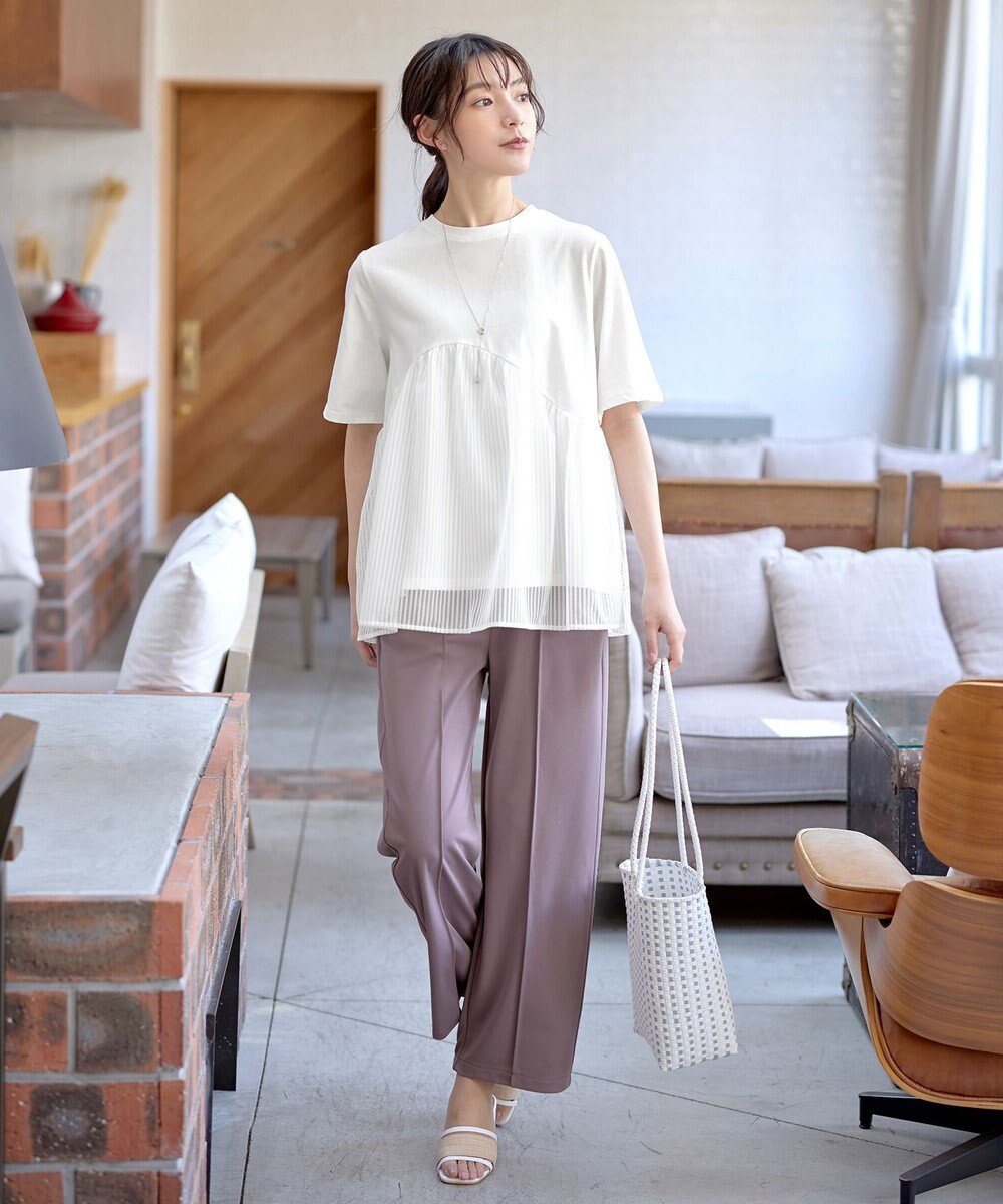 Tiaclasse 【洗える・接触冷感・紫外線ケア・サラごこち】選べるパンツ(テーパード/ワイド） 