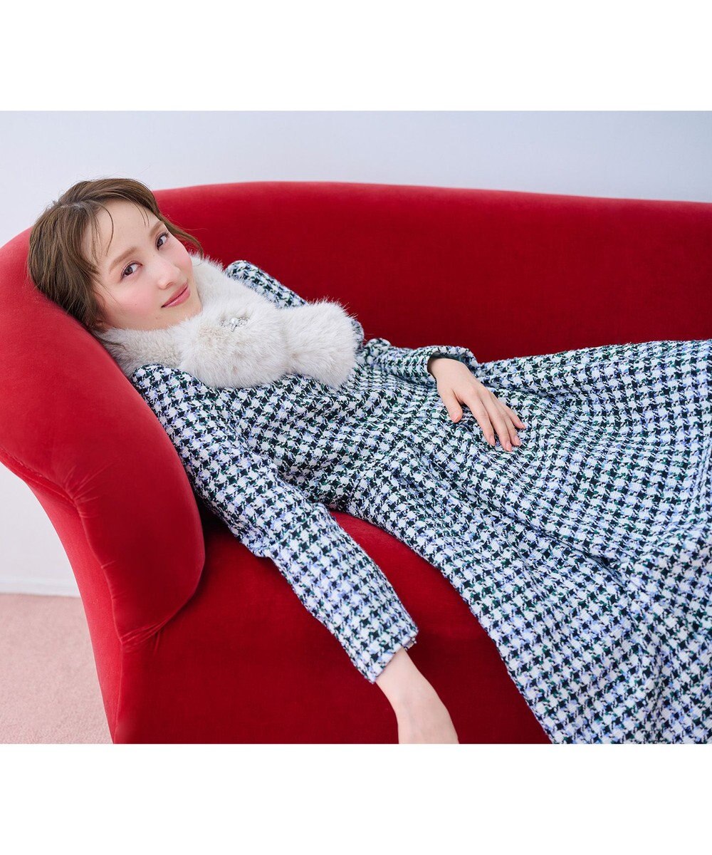 TOCCA 【百田夏菜子さん着用】【消臭】FROSTED CHECK TWEED ドレス 