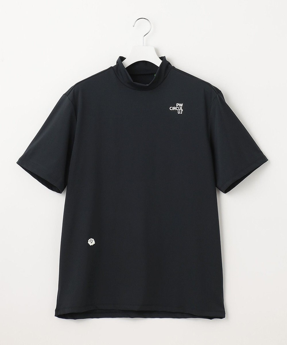 PW CIRCULUS 【MEN】【ストレッチ】バック アニマルプリント ロゴ モックネック シャツ 