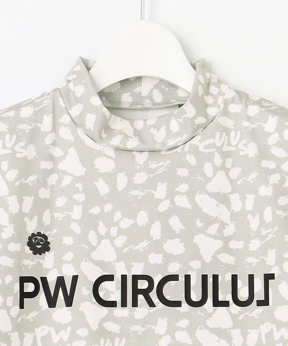 PW CIRCULUS 【WOMEN】【ストレッチ/UVケア】アニマルプリント ロゴ モックネック シャツ 