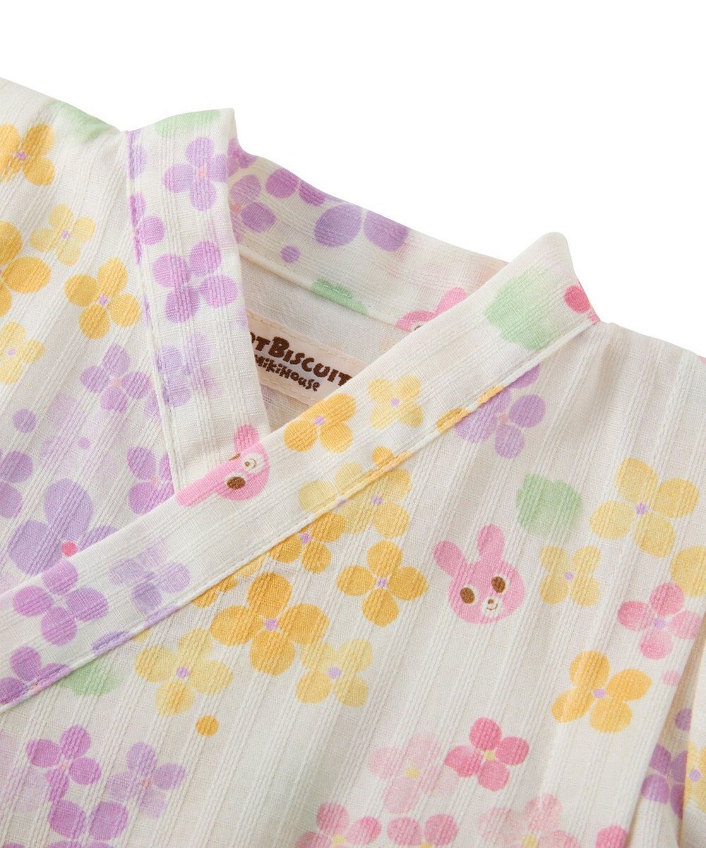 MIKI HOUSE HOT BISCUITS 【60-80cm】総柄 甚平オール 