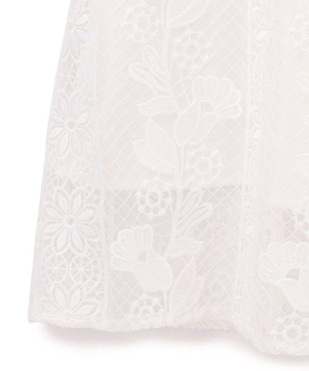 GRACE CONTINENTAL ストライプフラワー刺繍ワンピース 