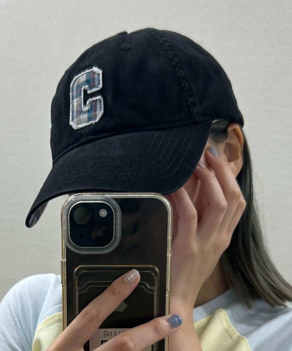 WEGO チェックロゴワンポイントキャップ 