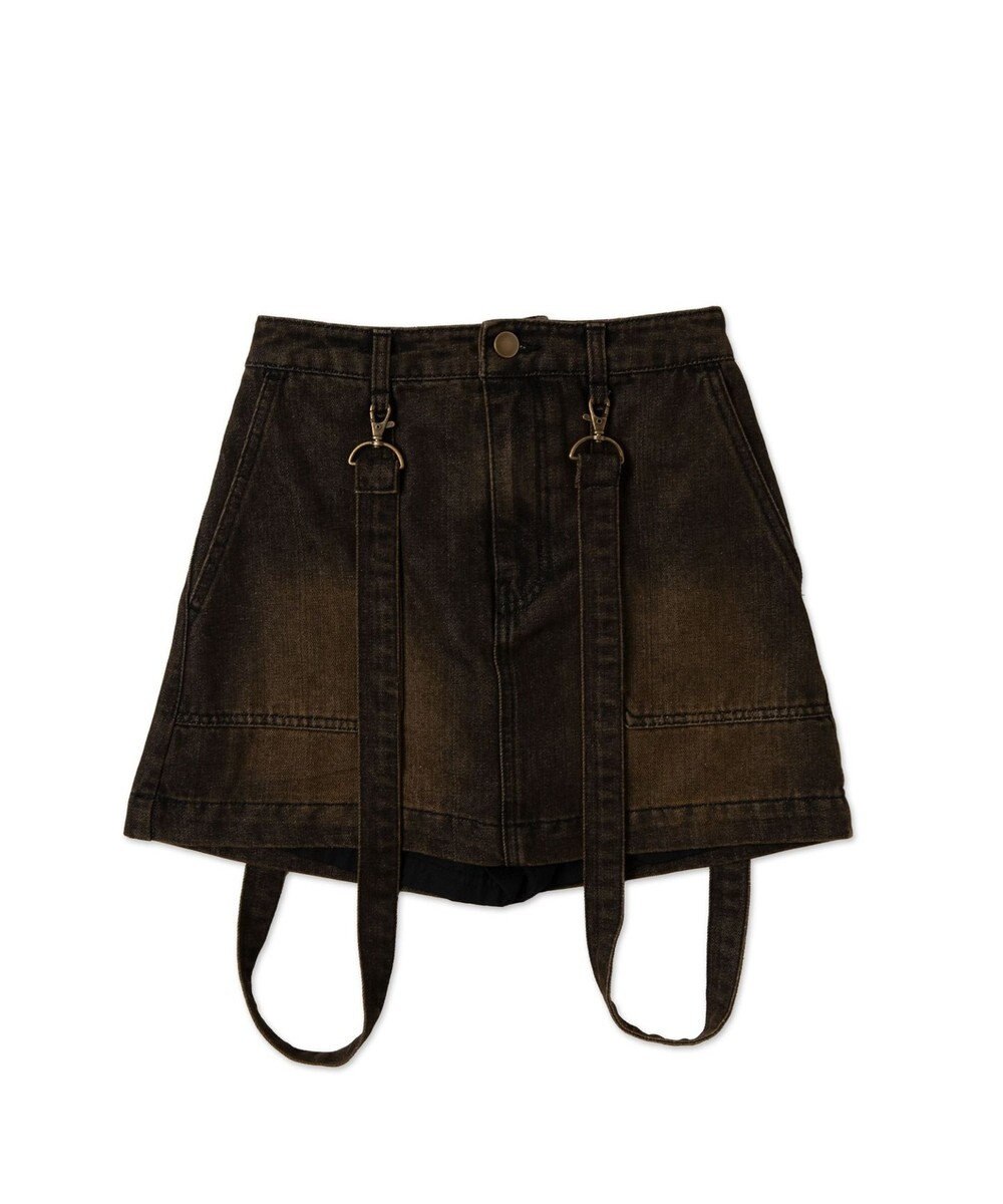 WEGO ヴィンテージウォッシュサス付スカパン 