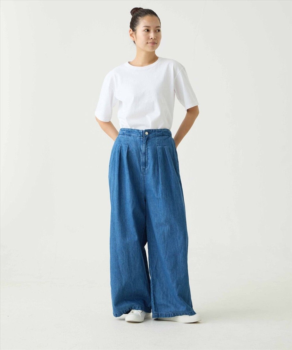 caqu FS linen relax pants コットンリネンリラックスワイドデニム 