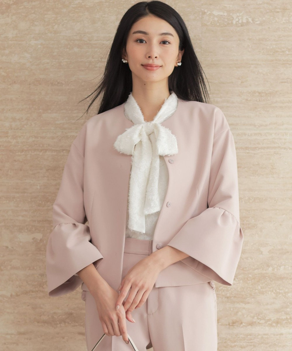 組曲 S 【KUMIKYOKU NAVY】コンフォータブルドレープ フレアスリーブジャケット 