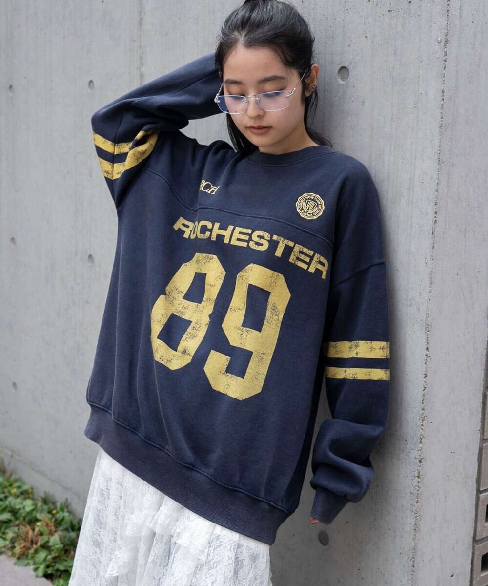 WEGO 【ユニセックス着用ITEM】ケミカルウォッシュナンバリングプルオーバー 