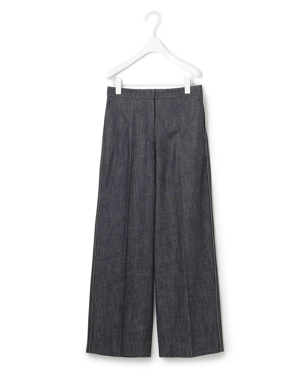 ICB 【洗える】 コットンリアクティブデニム ワイドストレートパンツ 