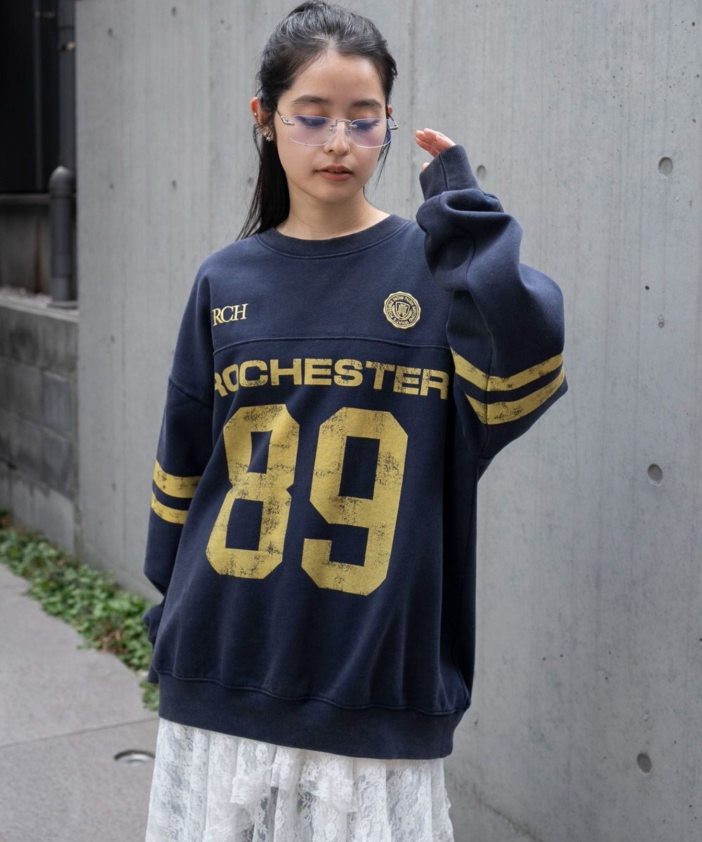 WEGO 【ユニセックス着用ITEM】ケミカルウォッシュナンバリングプルオーバー 