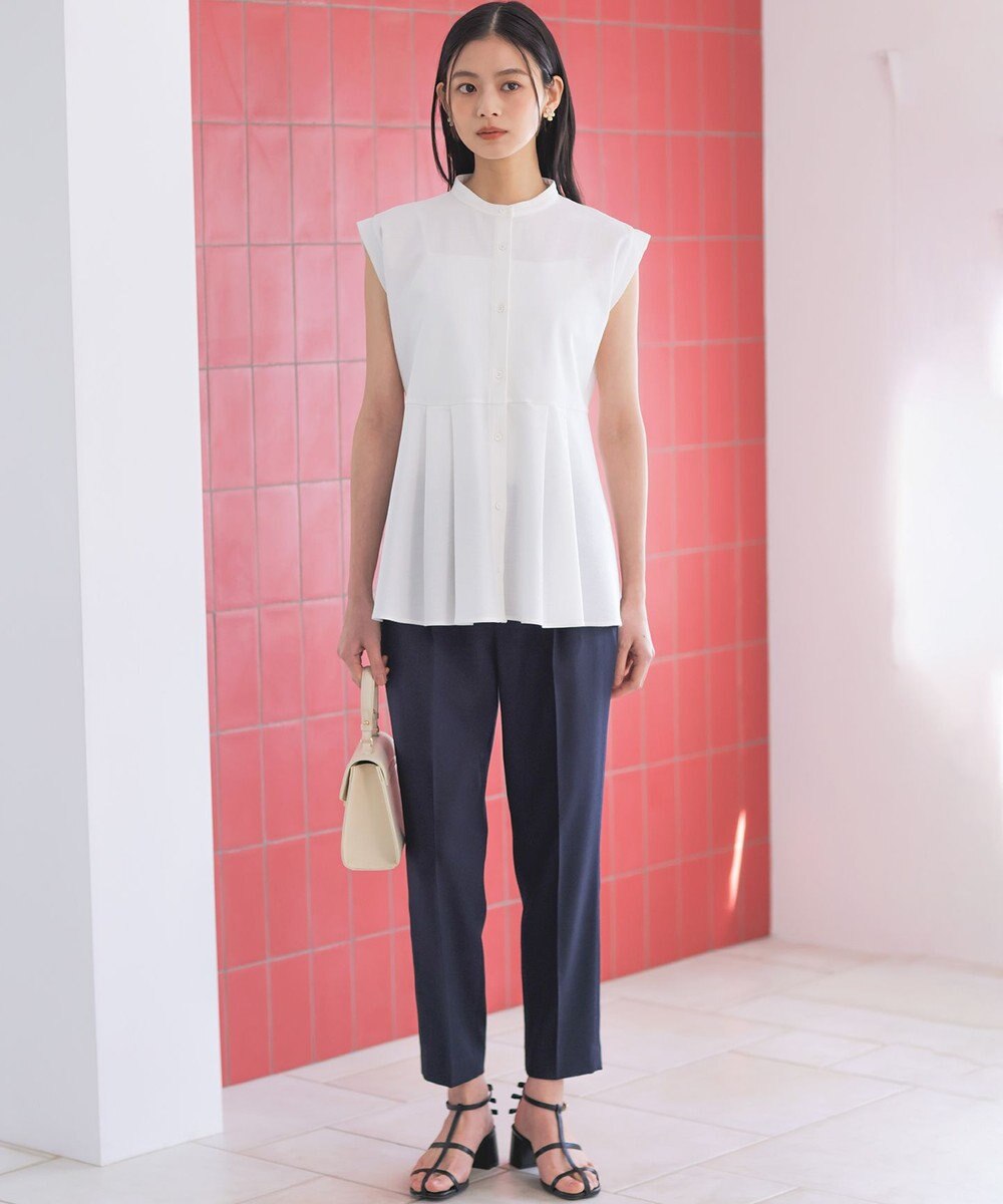 組曲 ライトリネンライクテーパード パンツ 