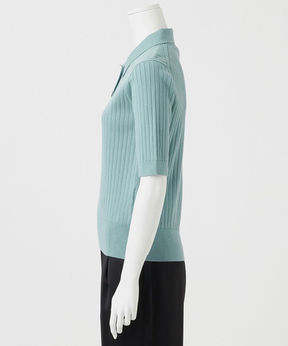 23区 【R(アール)】シルクコットン ポロカラー リブニット 