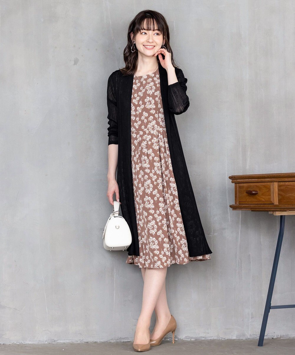 Tiaclasse 【UVケア・接触冷感】さらっと羽織れる膝丈ロングトッパーカーディガン 