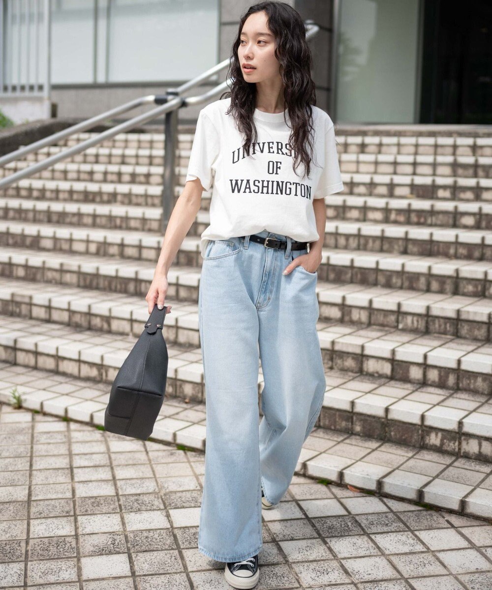 WEGO 【ユニセックス着用ITEM/SMLサイズ展開】デニムルーズフレアパンツ 