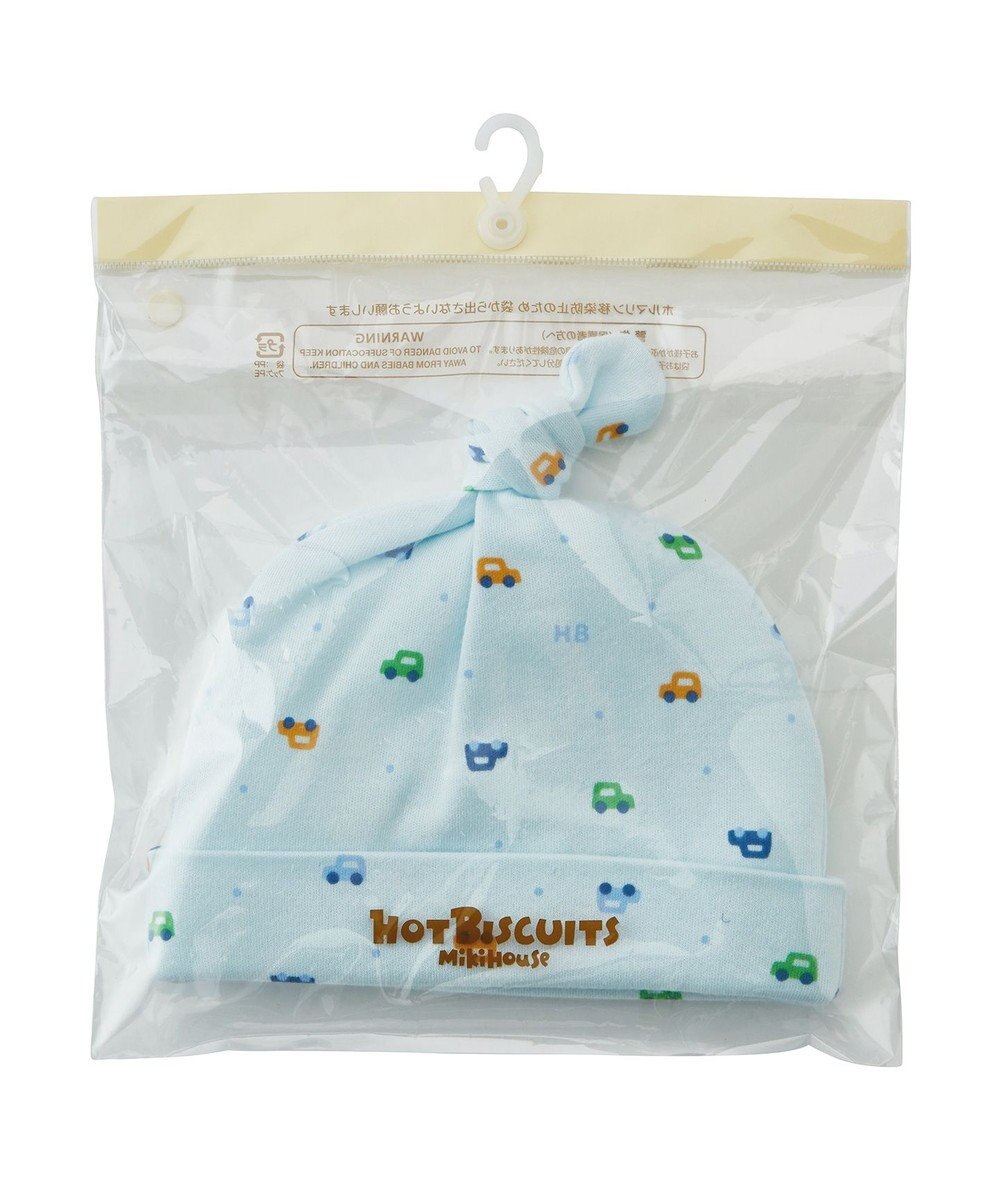 MIKI HOUSE HOT BISCUITS 【36-40cm】 総柄 新生児用 フード 