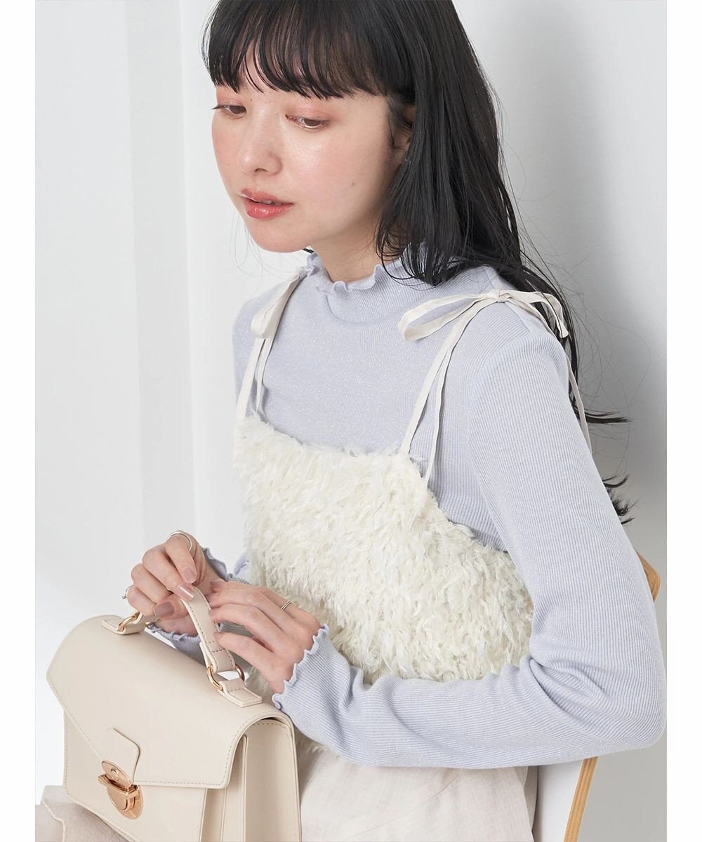 earth music&ecology 肩リボンフェザービスチェ 