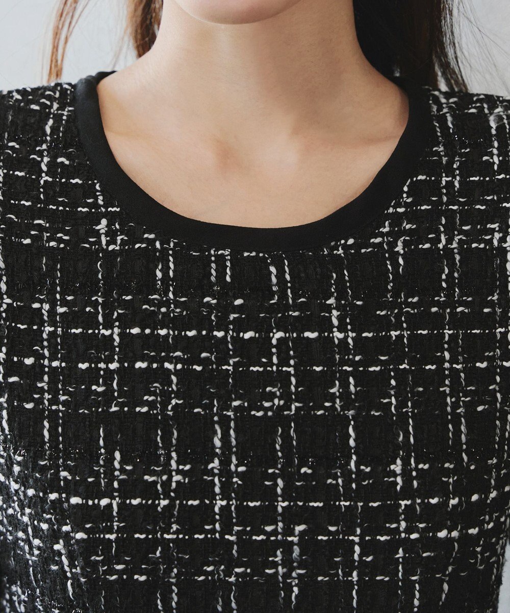 Tiaclasse 【安田美沙子さん着用・洗える】配色ツイードワンピース 