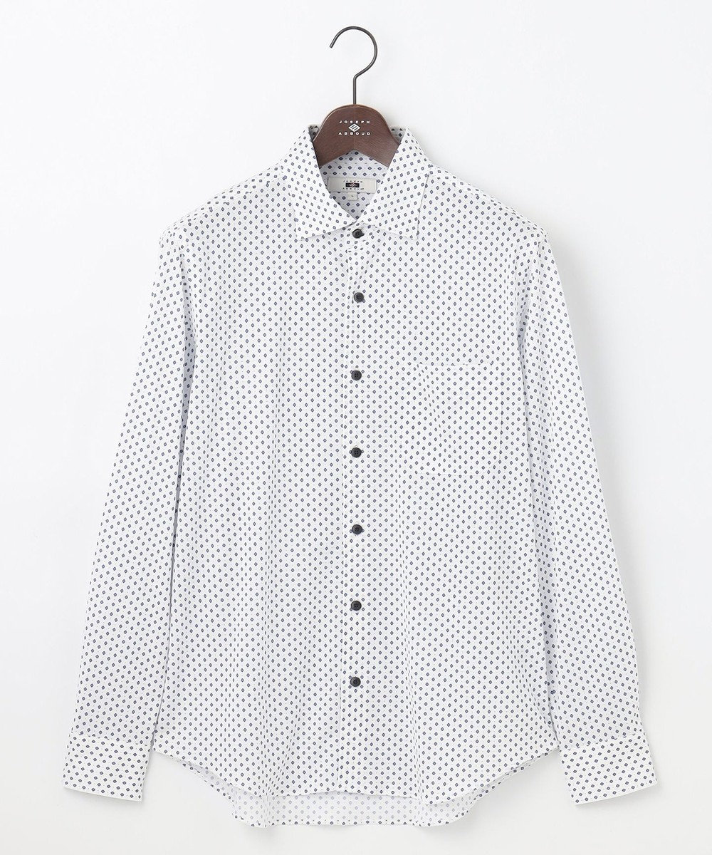 JOSEPH ABBOUD 【綿100％・ストレッチ・イージーケア】コンフォートジャージー プリント シャツ 