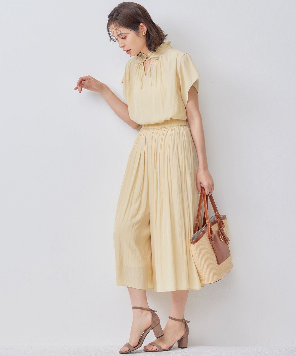 組曲 L 【新色追加】ギャザーライトデシン パンツ 