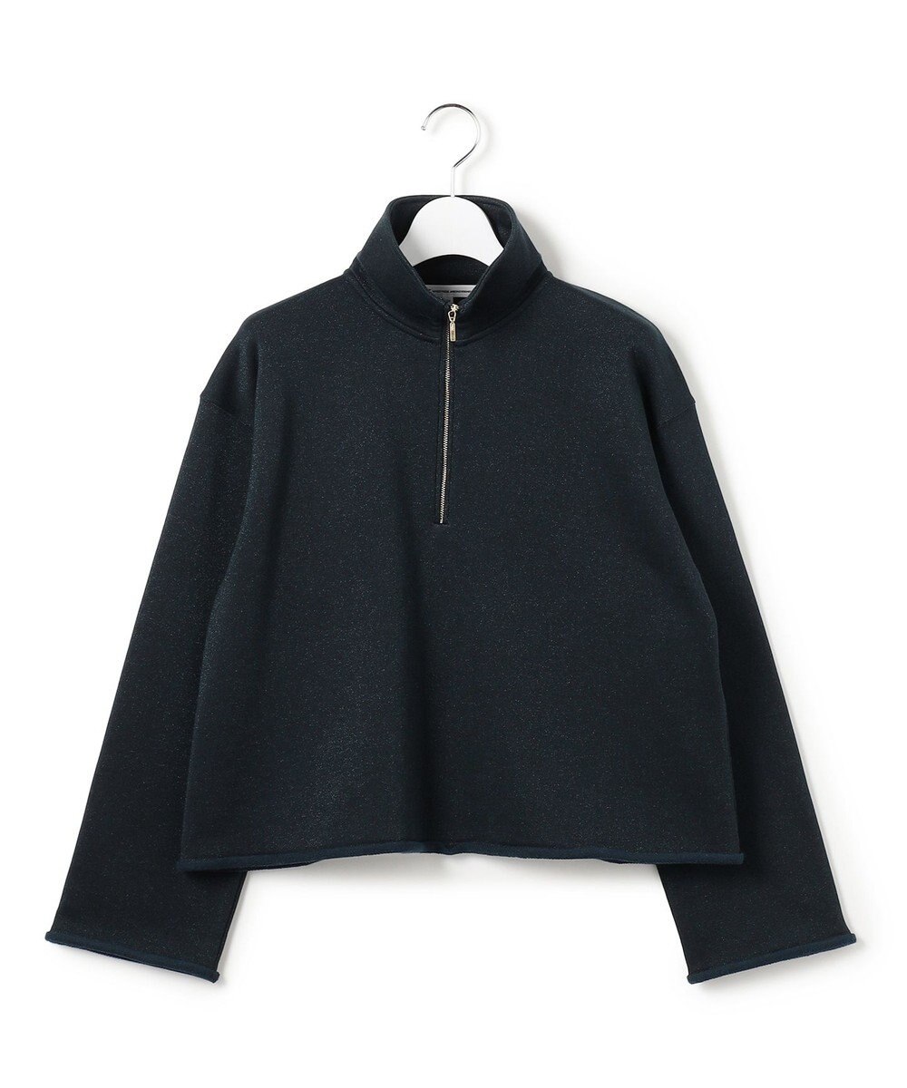 23区 【先行予約】シャイニーコットンテリー ハーフジップ スウェット 