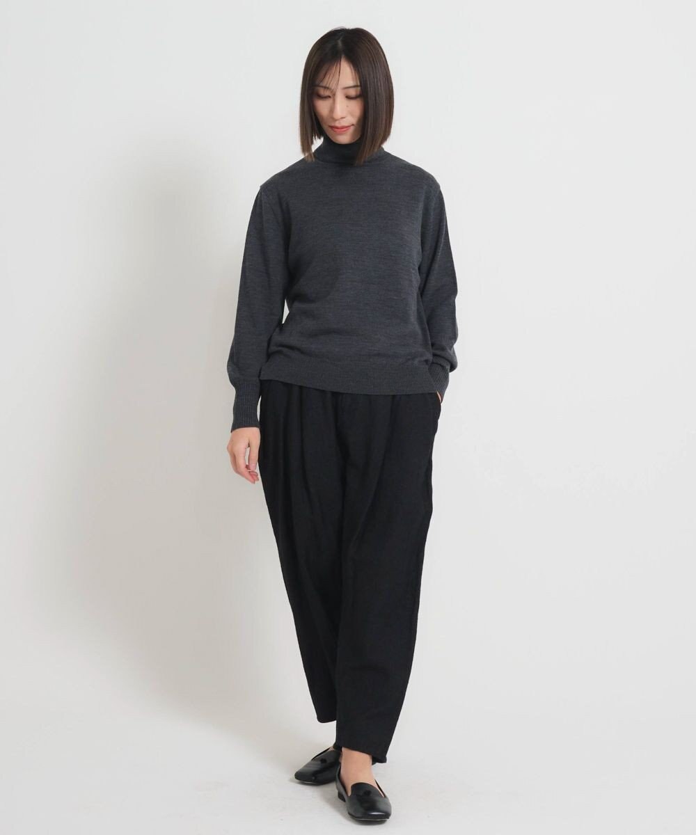 muuc 〈極上メリノウール〉ベーシックタートルネックプルオーバー〈肌に優しいニット〉〈アンサンブル可能〉〈袖の透かし編み〉 