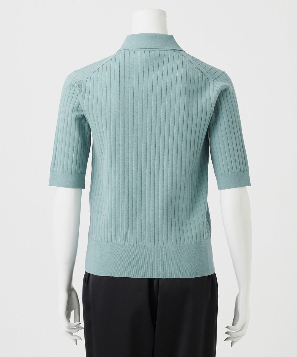 23区 【R(アール)】シルクコットン ポロカラー リブニット 