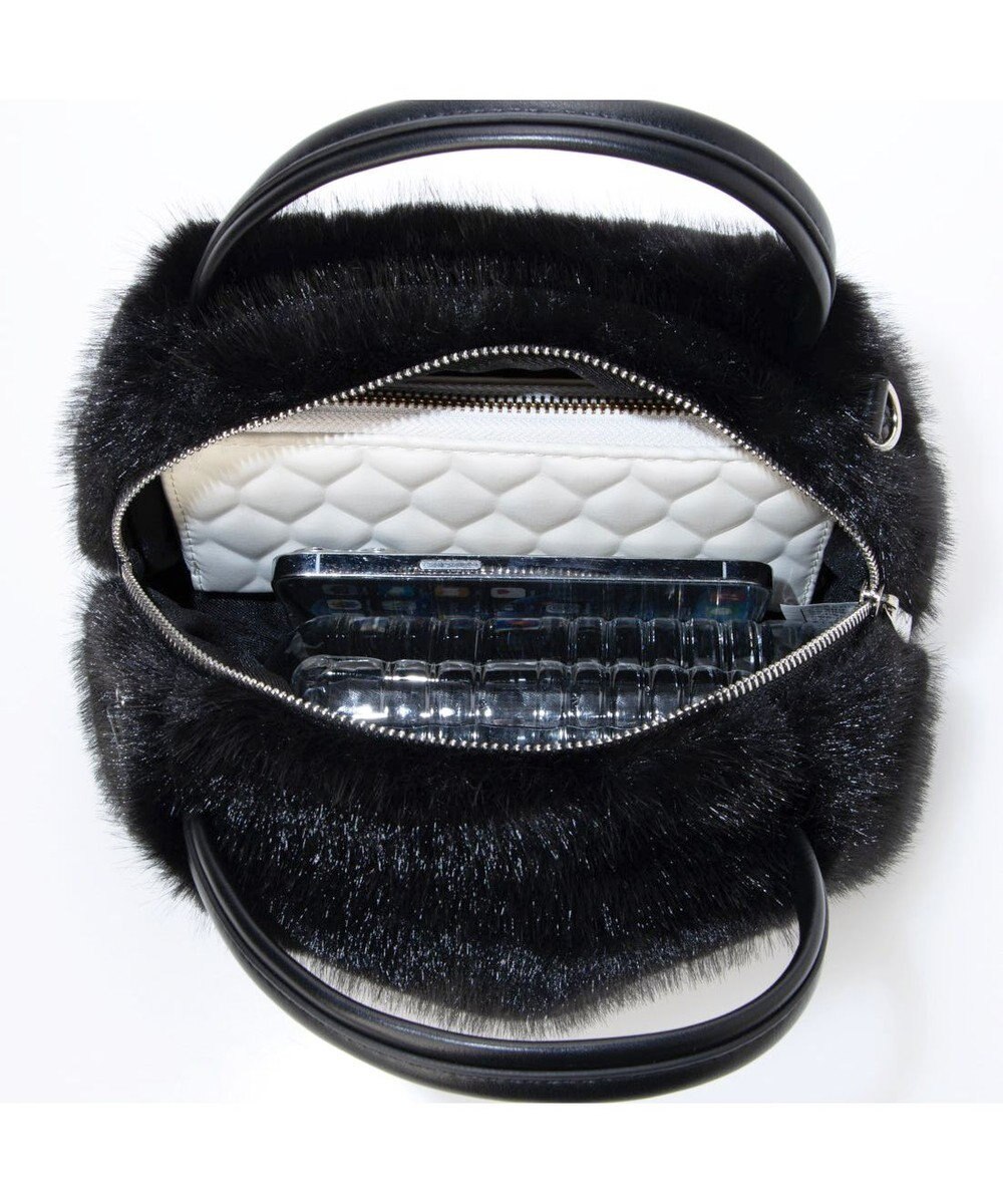 UNBILLION カシュカシュ cachecache / ミンク風エコファー2wayボックストート 