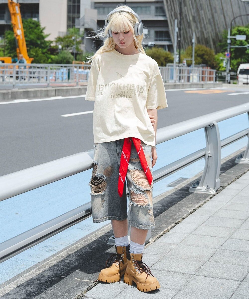 WEGO 【ユニセックス着用ITEM/MLサイズ展開】ステンシルロゴグラフィックT（SS） 