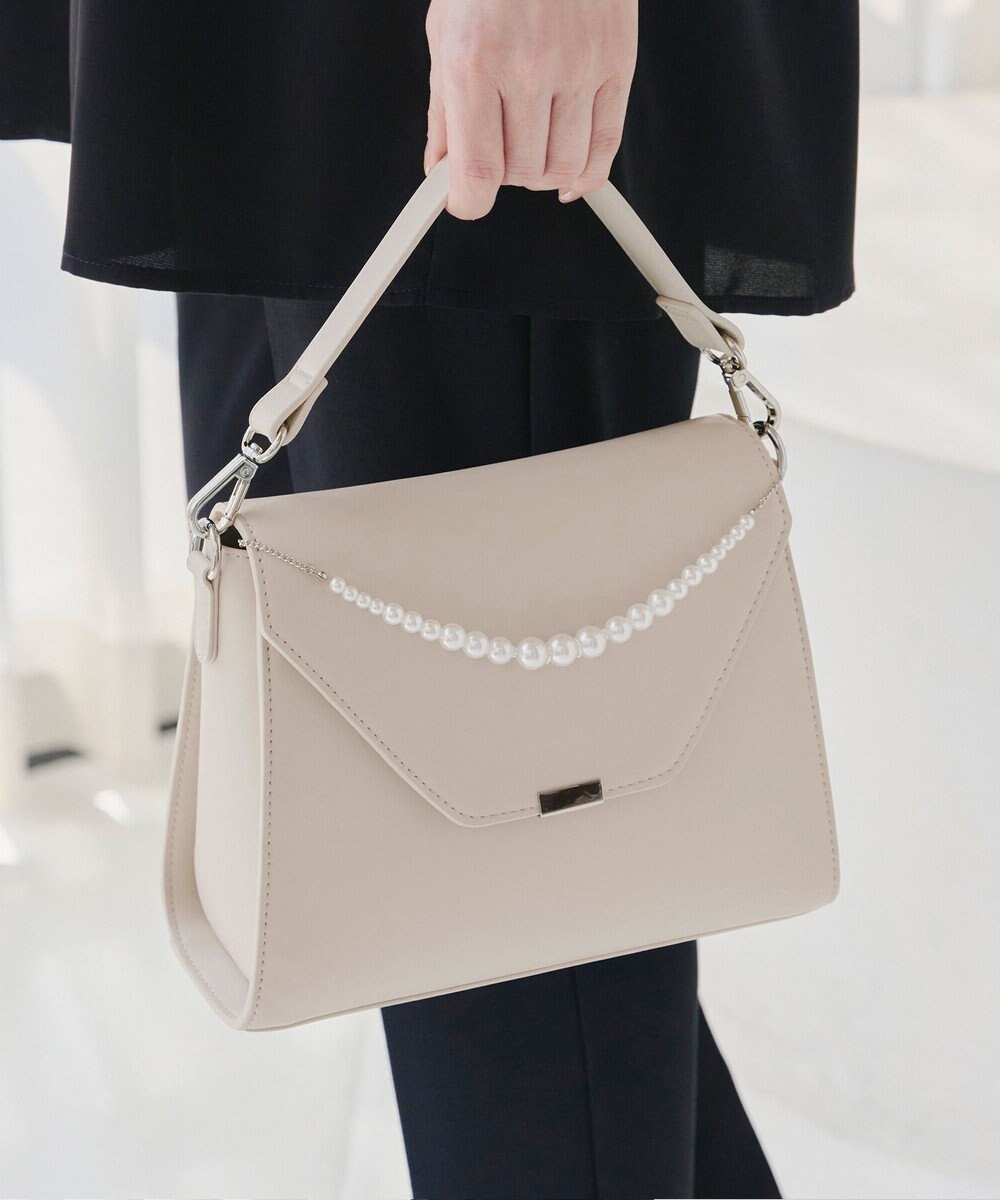 Tiaclasse 【安田美沙子さん着用・4way /2TYPEハンドル】パールチェーン付きハーフフォーマルミニバッグ 