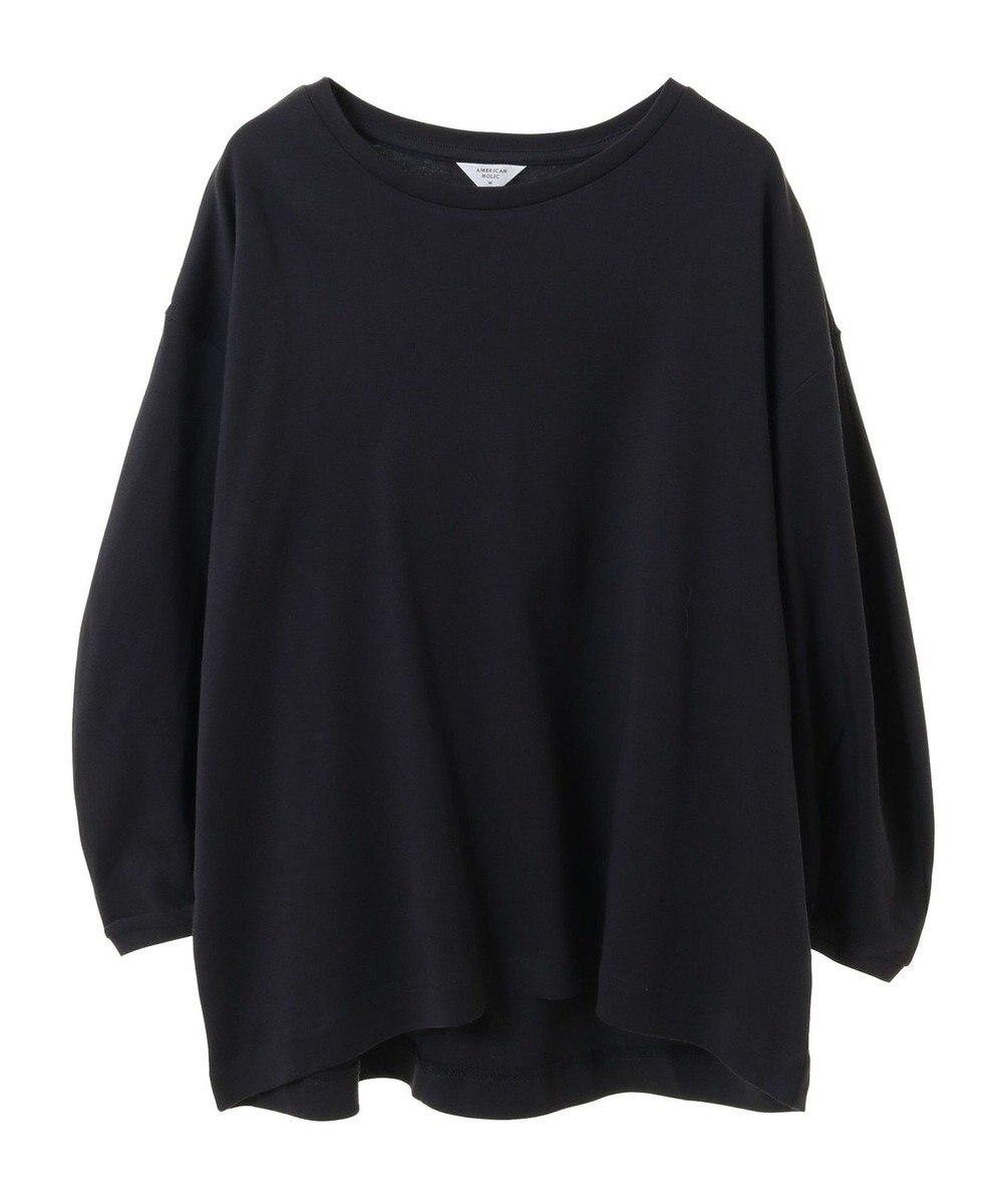 AMERICAN HOLIC 接触冷感7分袖タックスリーブカットプルオーバー 