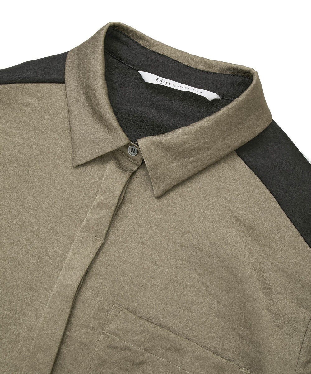 YECCA VECCA ヴィンテージサテンシャツワンピース 